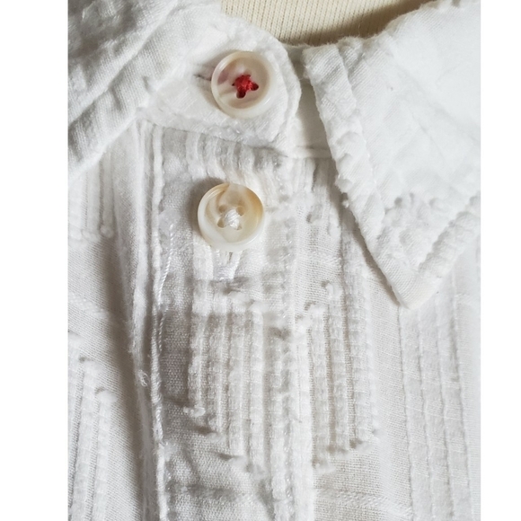 Anthropologie Top The Theresa Lace S PILCRO White Button Down Chic Hi-Low Shirt - Picture 10 of 16